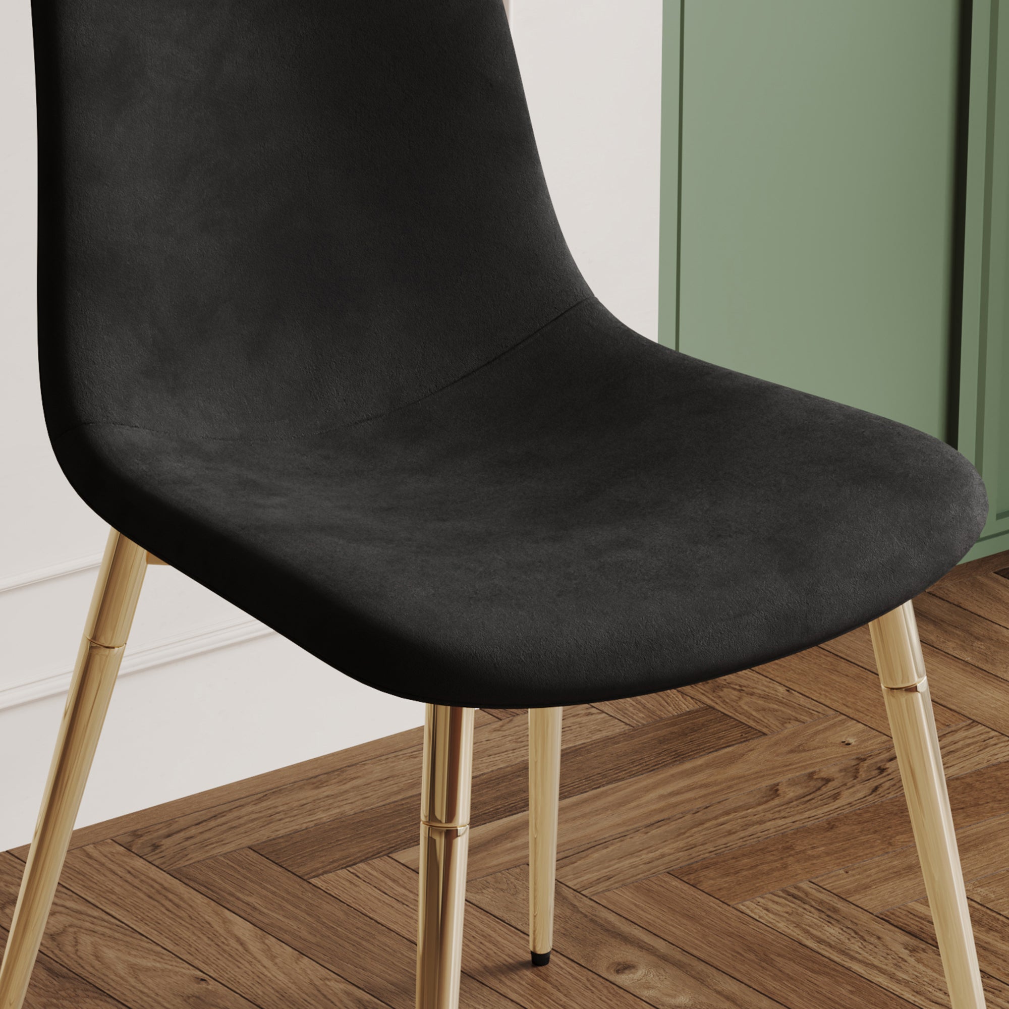 Set of 4 Fabric Armless Dining Chairs